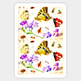 Butterflies, Other Insects, and Flowers by Jan van Kessel (Digitally Enhanced) Sticker